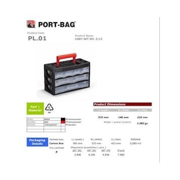 Portbag PL01 Caby 3/11 Çekmece Seti