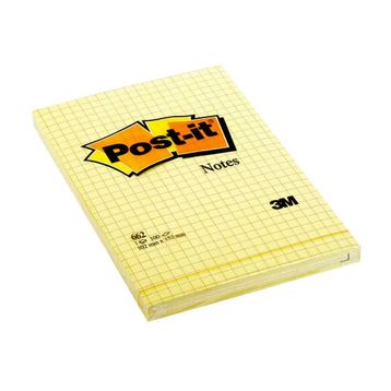 Post-it 102x152 mm 100 Yaprak Kareli Sarı Yapışkanlı Not Kağıdı