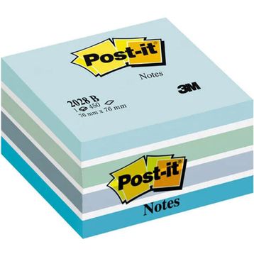Post-it 2028 B 76x76 mm Gökkuşağı Mavi Tonlarında 450 Yaprak Çizgisiz Yapışkanlı Not Kağıdı