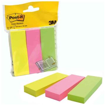 Post-it 671 Sayfa İşareti 3 Renk 100 Yaprak 25x76 mm Yapışkanlı Not Kağıdı