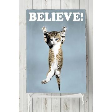 Postermanya Believe Cat Hayvan 90x130 cm Poster