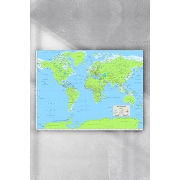 Postermanya Dünya Haritası Eğitim 3 30x40 cm Poster