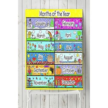 Postermanya Ingilizce Aylar Eğitim 90x130 cm Poster