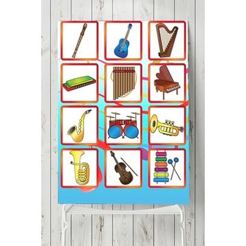 Postermanya Müzik Aletleri Eğitim 60x90 cm Poster