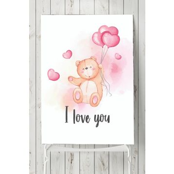Postermanya Pembe Ayıcık Çocuk Odası 40x60 cm Poster