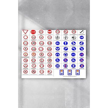 Postermanya Trafik İşaretleri Eğitim 60x90 cm Poster