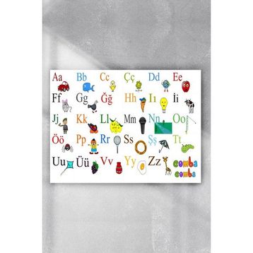 Postermanya Türkçe Alfabe Eğitim 90x130 cm Poster