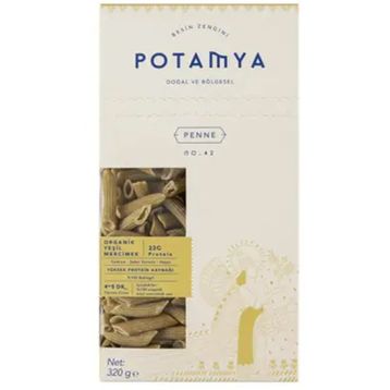 Potamya 320 gr Yeşil Mercimek Unlu Penne Makarna