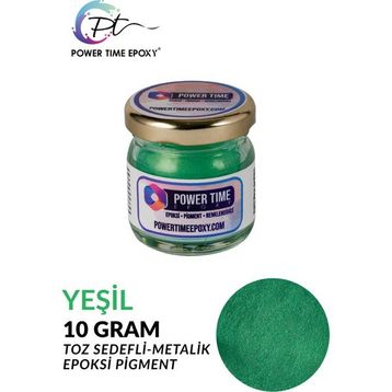 Power Time Epoxy Epoksi İçin 10 gr Yeşil Sedefli Metalik Toz Pigment Boya