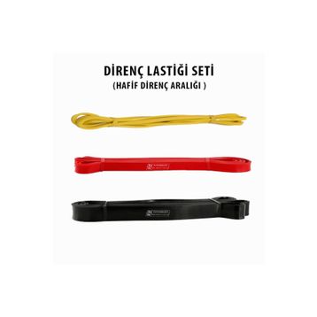 Powerband 3 Adet Direnç Lastiği ve Egzersiz Bandı Hafif Direnç Seti