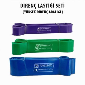 Powerband 3 Adet Direnç Lastiği ve Egzersiz Bandı Yüksek Direnç Seti