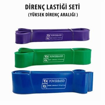 Powerband 3 Adet Direnç Lastiği ve Egzersiz Bandı Yüksek Direnç Seti