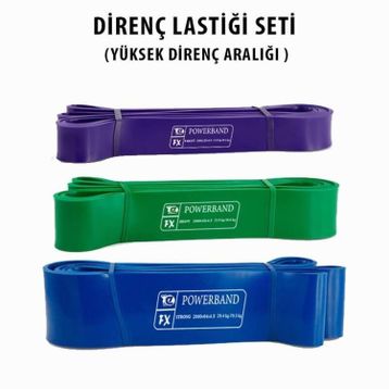 Powerband 3 Adet Direnç Lastiği ve Egzersiz Bandı Yüksek Direnç Seti