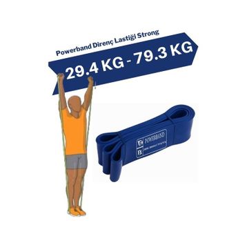 Powerband Lacivert Strong Direnç Lastiği ve Egzersiz Bandı