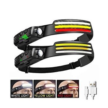 Powerdex PD-1172 COB LED Sensörlü USB Şarj Edilebilir Dahili Pilli Kafa Feneri