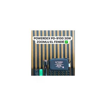Powerdex PD-9100 30 W 2800 Lümen Zoomlu Şarjlı Profesyonel Avcı El Feneri