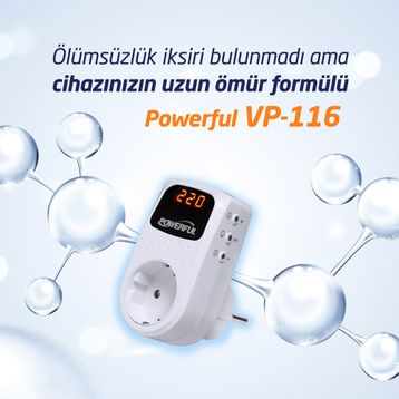 Powerful VP-116 3500W Gerilim Koruma Prizi