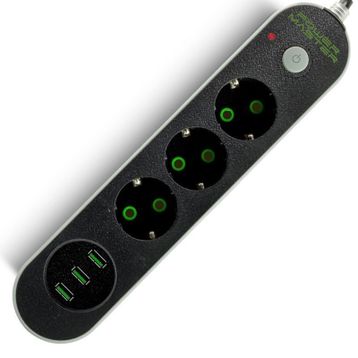 Powermaster 3 Usb Çıkış 3'lü Aşırı Yük Korumalı Priz