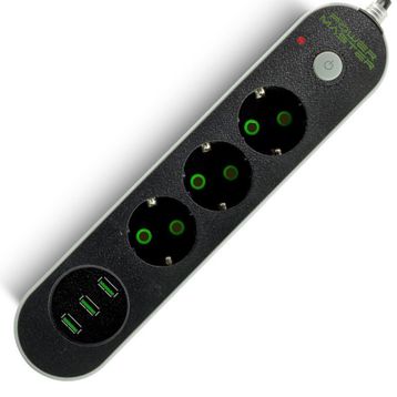Powermaster 3 Usb Çıkış 3'lü Aşırı Yük Korumalı Priz