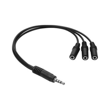 Powermaster 33 cm Stereo Erkek 3 Boğum 3x3.5 mm Stereo Dişi 5+1 Kablo