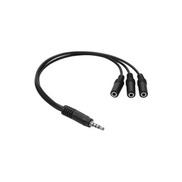 Powermaster 33 cm Stereo Erkek 3 Boğum 3x3.5 mm Stereo Dişi 5+1 Kablo