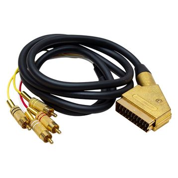Powermaster 4 Rca 1.2 mt 8 mm Gold Scart Kablo