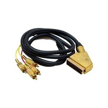 Powermaster 4 Rca 1.2 mt 8 mm Gold Scart Kablo