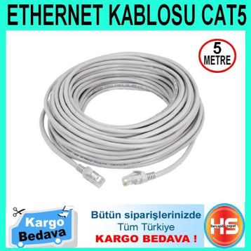 Powermaster 5 m Cat5 Orjinal Başlıklı Ethernet Kablosu