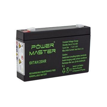 Powermaster 6 Volt 7 Amper 150x50x94 mm Akü