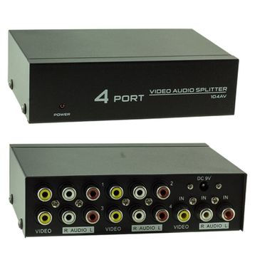 Powermaster AV-104 4 Port Video Audio Splitter