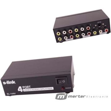 Powermaster AV-104 4 Port Video Audio Splitter