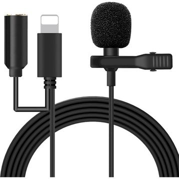 Powermaster JH-041-A Siyah Cep Telefonu Ligthning Girişli Youtuber Yaka Mikrofonu