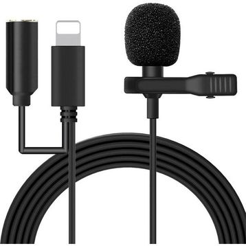 Powermaster JH-041-A Siyah Cep Telefonu Ligthning Girişli Youtuber Yaka Mikrofonu
