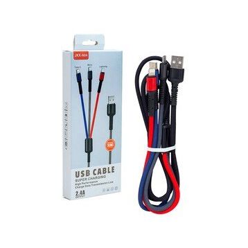 Powermaster JKX-44 Usb To Mıcro Usb Type-c Lıghtnıng 3'lü 2.4 Amper Sarj Kablosu