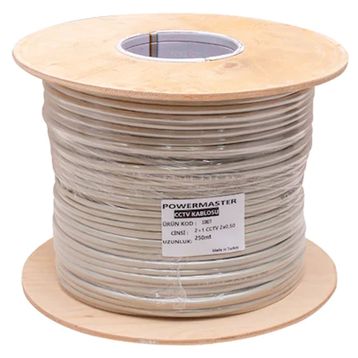 Powermaster Kablo Kamera Cctv 2+1 2 X 0.50 Mm 250 Metre