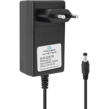 Powermaster Kespa PM-12667 5.5x2.5 UÇ 12 V 3 Amper Plastik Kasa Priz Tipi Adaptör