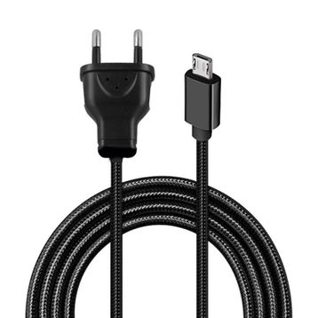 Powermaster Micro Serisi 220V Fişli Örgülü Şarj Usb Kablo