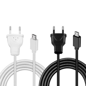 Powermaster Micro Serisi 220V Fişli Örgülü Şarj Usb Kablo