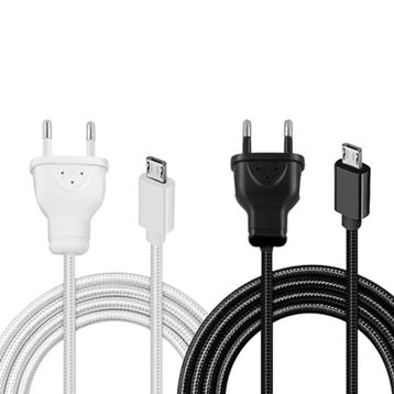 Powermaster Micro Serisi 220V Fişli Örgülü Şarj Usb Kablo