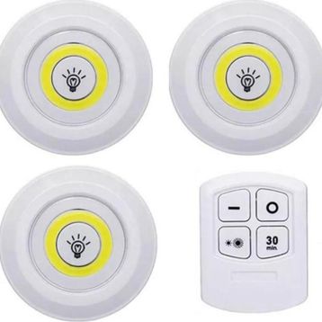 Powermaster PM-15084 3'lü Kumandalı Pilli Dokunmatik Portatif Cob Led Işık Aydınlatma