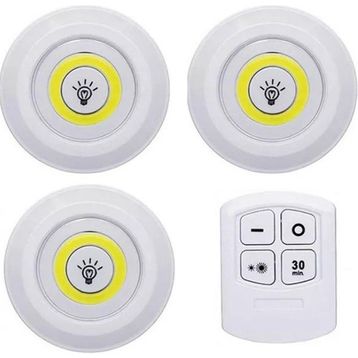 Powermaster PM-15084 3'lü Kumandalı Pilli Dokunmatik Portatif Cob Led Işık Aydınlatma