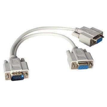 Powermaster PM-1557 1x VGA Erkek To 2x VGA Dişi 30 cm Çevirici Kablo