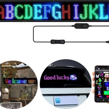 Powermaster PM-23823 12x98 cm RGB Kayan Yazı Oto Led Tabela