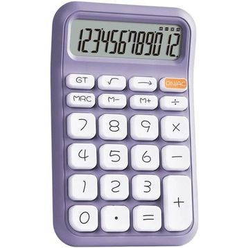 Powermaster PM-25411 Mor 150x90 mm Beyaz Tuş 12 Haneli Hesap Makinesi