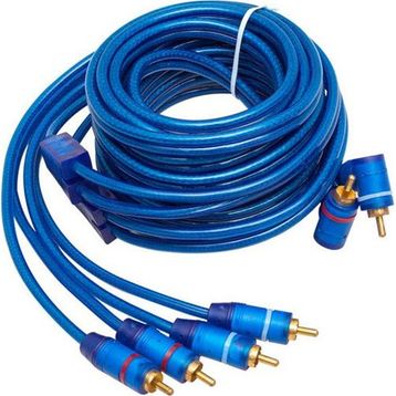 Powermaster PM-425 2 Rca Erkek + 4 Rca Erkek 5 mt Mavi Kablo