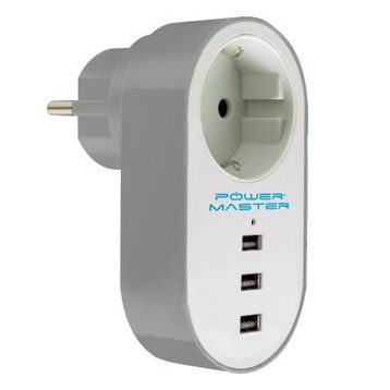 Powermaster PM-4913 10 A 2500 W 3xUSB Tekli Termal Akım Korumalı Priz