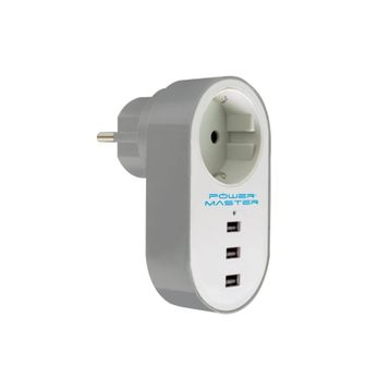 Powermaster PM-4913 10 A 2500 W 3xUSB Tekli Termal Akım Korumalı Priz