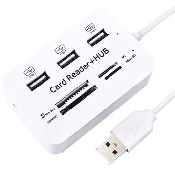 Powermaster PM-6052 3Port 2.0 Usb Çoklayıcı Hub + 4 Slot Kart Okuyucu