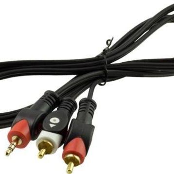 Powermaster PM-9486 2 RCA Erkek + 3.5 mm Stereo Erkek 1.5 mt Gold Kablo