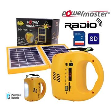 Powermaster Radyolu Şarjlı Solar Aydınlatma Seti